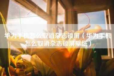 华为手机怎么取消杂志锁屏（华为手机怎么取消杂志锁屏壁纸）